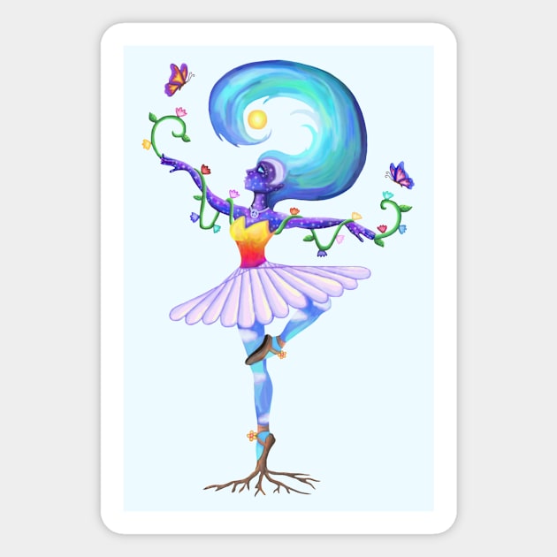 Nature's Free Spirited Ballerina Dreamer Dancer Magnet by Art by Deborah Camp